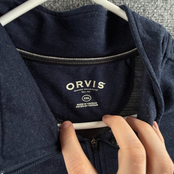 Orvis 1/4 Zip Sweatshirt Men 2XL Blue Soft Stretch Lightweight Rayon Blend Adult - Picture 9 of 13